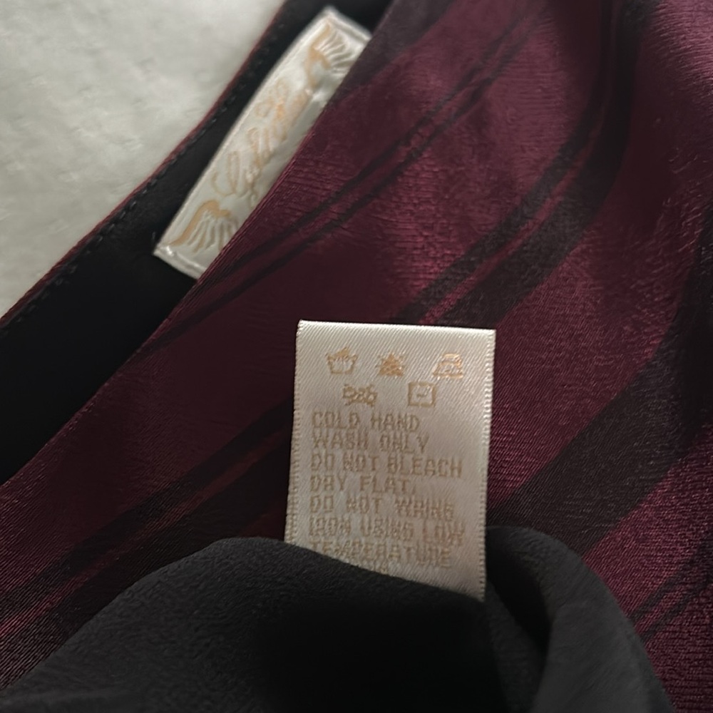 Gold Hawk Midi Stripe Cocktail Slip Dress *Never Worn*   Burgundy / Black  SMALL - Picture 7 of 10